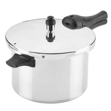 Farberware Pressure Cooker 6 Quart Aluminum Stovetop Pressure Cooker, Induction Compatible, Metal Utensil Safe, Silver