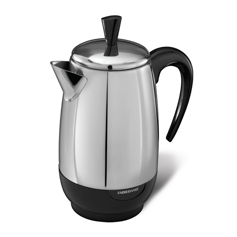 Farberware FCP280 8-Cup Percolator, Stainless Steel, Logo Design May V(中古品) Farberware 8-Cup Stainless Steel Electric Coffee Pot Maker