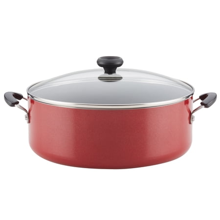 Farberware 8-Quart Easy Clean Aluminum Nonstick Stockpot, Red