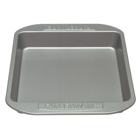 Farberware Bakeware 9 Inch Nonstick Square Cake Pan, Dishwasher Safe and Oven Safe to 450°F, Gray