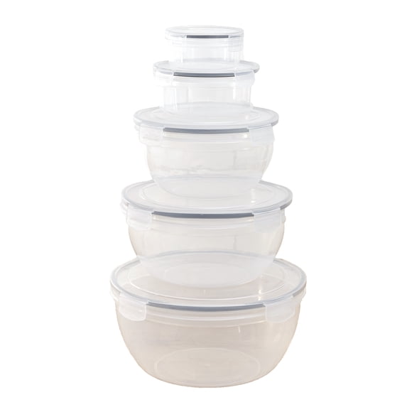 Farberware Airtight Food Storage Container Set - Gray - 10 Pieces