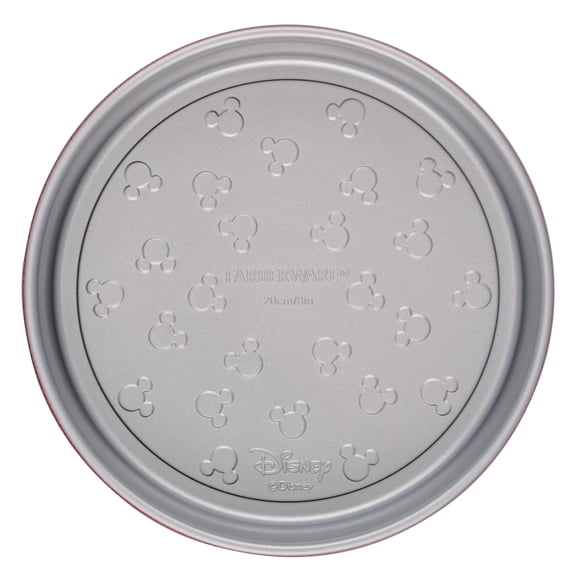 Farberware Disney Bake with Mickey Mouse 8 Inch Nonstick Round Cake Pan, Dishwasher Safe and Oven Safe to 450F, Red