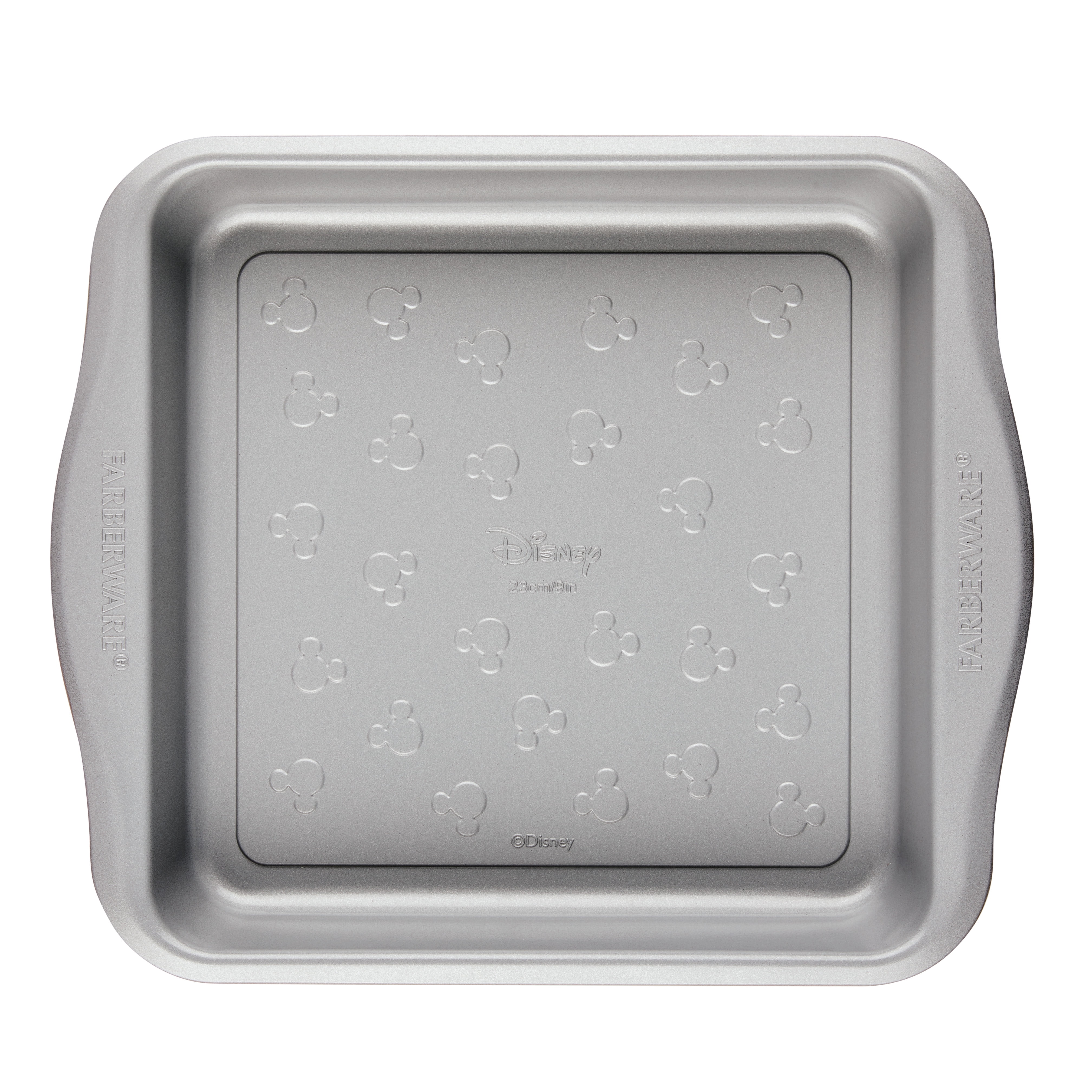 Farberware Disney Bake with Mickey Mouse 9 Inch Nonstick Square Cake Pan, Dishwasher Safe and Oven Safe to 450°F, Red