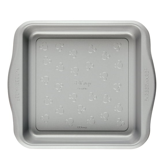 Farberware Disney Bake with Mickey Mouse 9 Inch Nonstick Square Cake Pan, Dishwasher Safe and Oven Safe to 450°F, Red