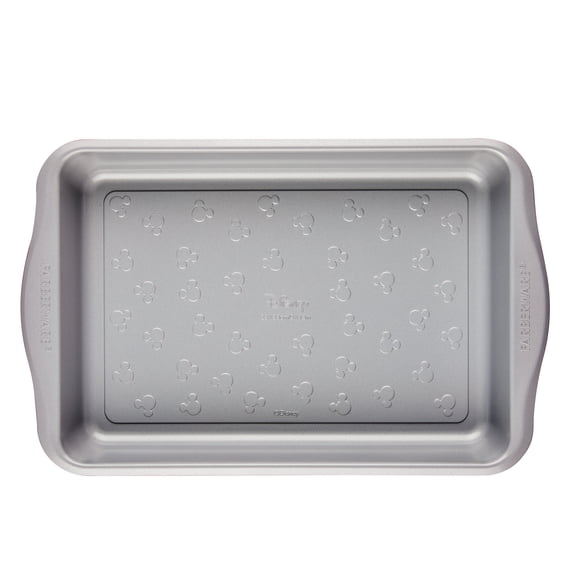 Farberware Disney Bake with Mickey Mouse 9x13 Inch Nonstick Cake Pan, Dishwasher Safe and Oven Safe to 450°F, Red