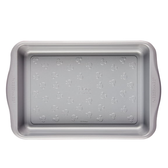 Farberware Disney Bake with Mickey Mouse 9x13 Inch Nonstick Cake Pan, Dishwasher Safe and Oven Safe to 450F, Red