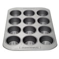 thumbnail image 1 of Farberware Bakeware 12 Cup Nonstick Muffin Pan, Dishwasher Safe and Oven Safe to 450°F, Gray, 1 of 7