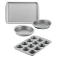 thumbnail image 1 of Farberware Bakeware Nonstick Cookie, Muffin, Cupcake, and Cake Pan Set, 4-Piece, Gray, 1 of 10