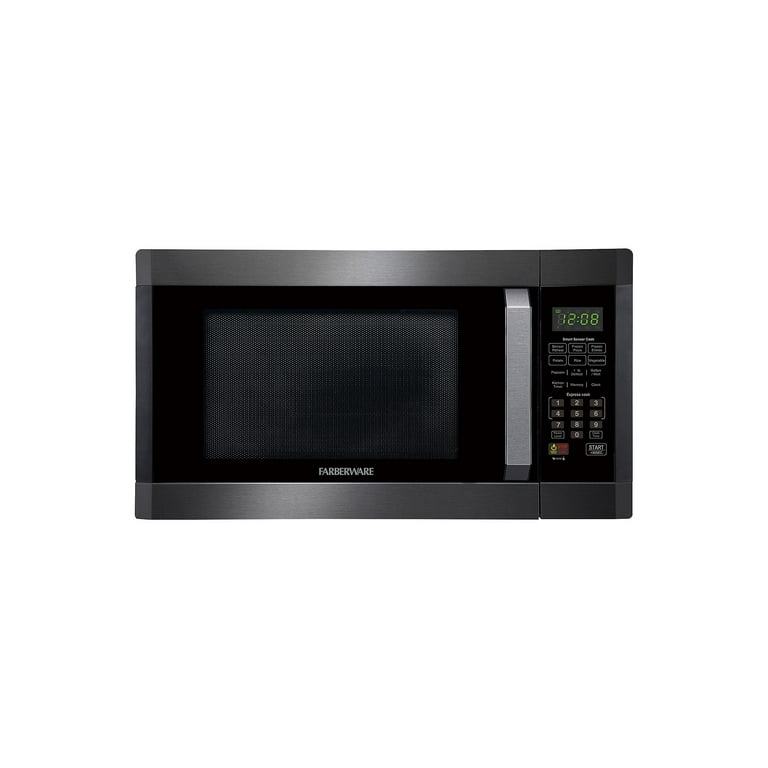 Farberware Black 1.6 Cu. ft. 1100-Watt Microwave Oven, Black Stainless  Steel, FMO16AHTBSD 