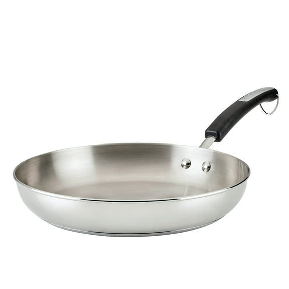 Farberware Brilliance 12.25 Inch Frying Pan, Induction Compatible, Metal Utensil and Dishwasher Safe, Stainless Steel