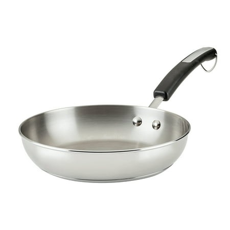 Farberware Brilliance 10 Inch Stainless Steel Frying Pan, Induction Compatible, Metal Utensil and Dishwasher Safe, Stainless Steel