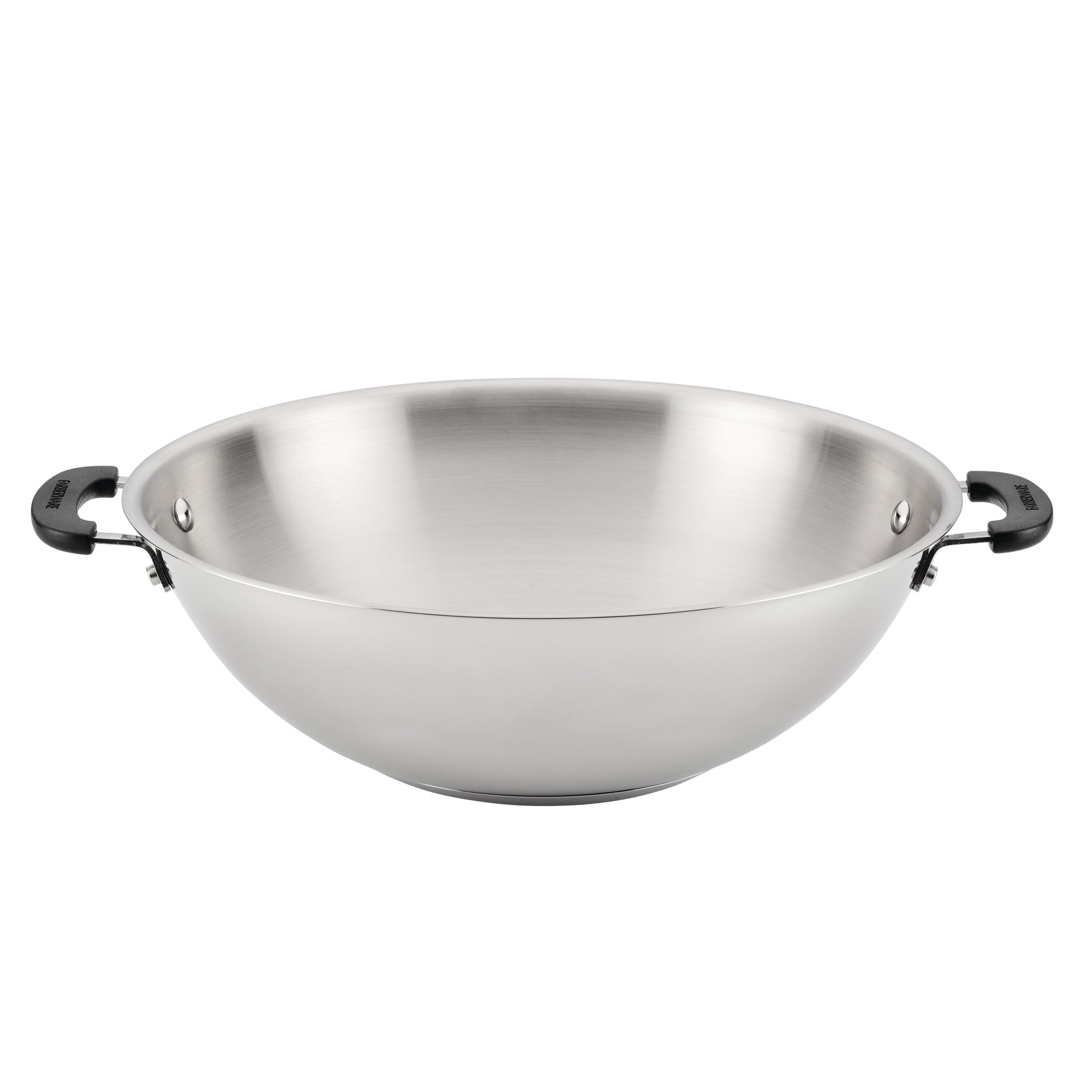 Farberware Brilliance 14 Inch Wok Induction Compatible, Metal Utensil and Dishwasher Safe, Stainless Steel