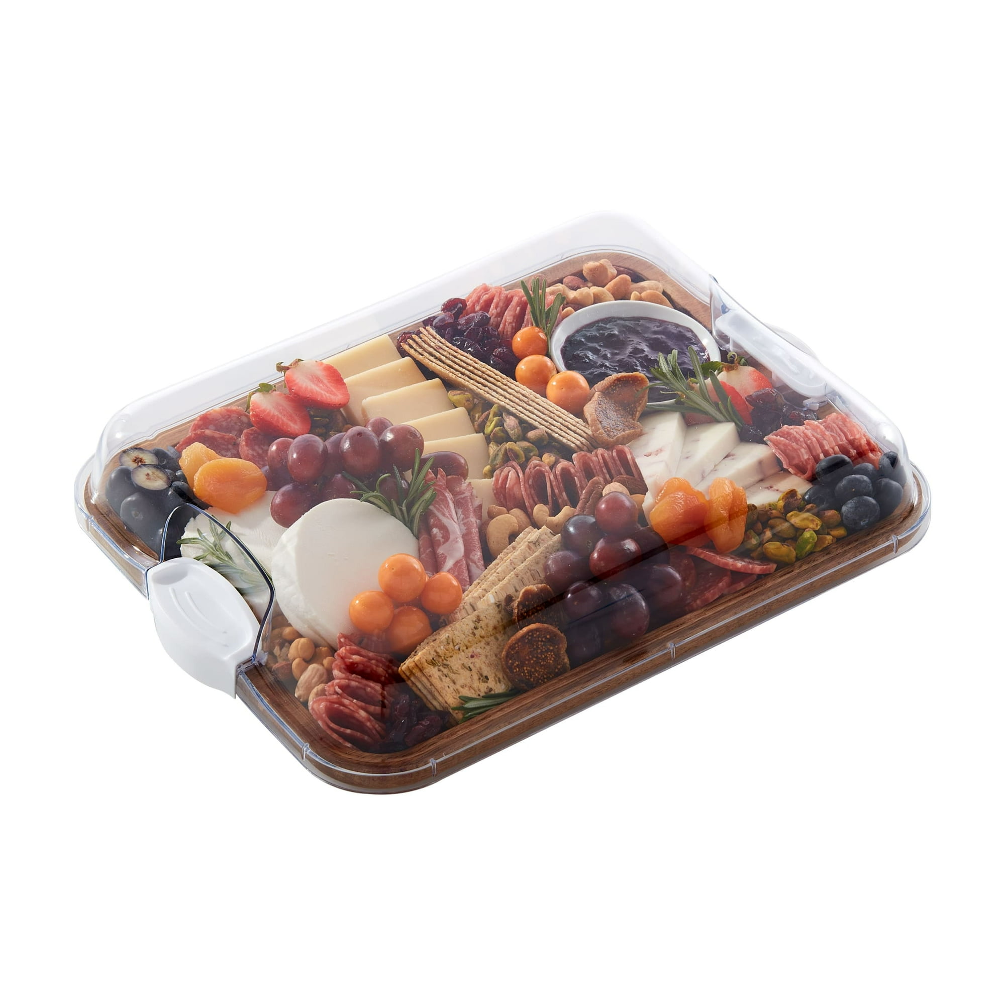 Farberware Build-a-Board Acacia Charcuterie Board, Single Compartment, 11x14, White