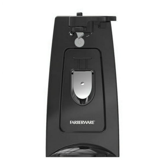 Farberware Can Opener and Knife Sharpener, Bottle Opener with Removable Cutting Lever Black