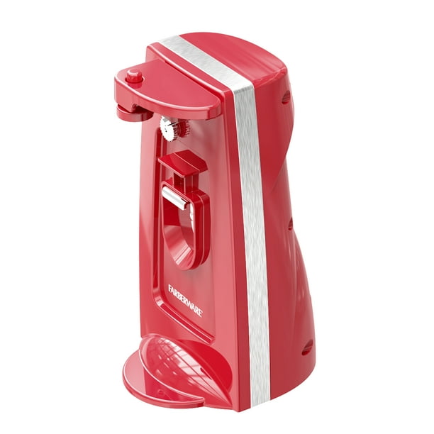 Farberware Can Opener and Knife Sharpener, Bottle Opener with Removable Cutting Lever and Cord