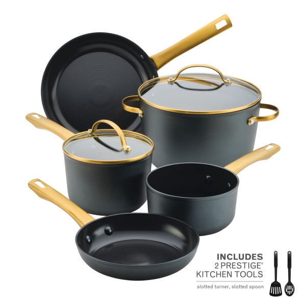 Farberware 9pc Forged Induction Ceramic Nonstick Cookware Set, Dishwasher and Induction Safe, Oven Safe to 500F, Black