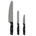 thumbnail image 1 of Farberware Classic 3-piece Stamped Full Tang Triple Riveted Chef Knife Set with Black Handle, 1 of 13