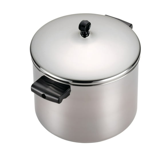 Farberware Classic Series 8 Quart Stainless Steel Stockpot with Lid, Induction Compatible, Metal Utensil and Dishwasher Safe, Stainless Steel
