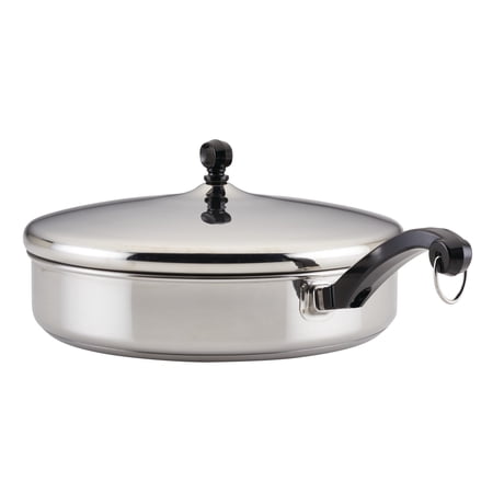 Farberware Classic Series Stainless Steel 4.5 Quart Covered Saute Pan with Helper Handle