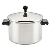 Farberware Classic Series 4 Quart Stainless Steel Sauce Pot with Lid, Induction Compatible, Metal Utensil and Dishwasher Safe, Stainless Steel