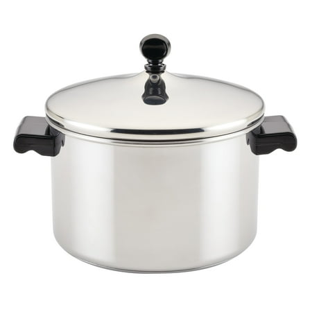 Farberware Classic Series 4 Quart Stainless Steel Sauce Pot with Lid, Induction Compatible, Metal Utensil and Dishwasher Safe, Stainless Steel