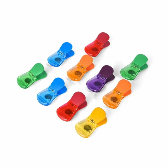 Farberware Classic Set of 10 Bag Clips, Translucent Assorted Colors
