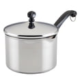 thumbnail image 1 of Farberware Classic Series 3 Quart Stainless Steel Straining Sauce Pan with Lid, Induction Compatible, Metal Utensil and Dishwasher Safe, Stainless Steel, 1 of 2