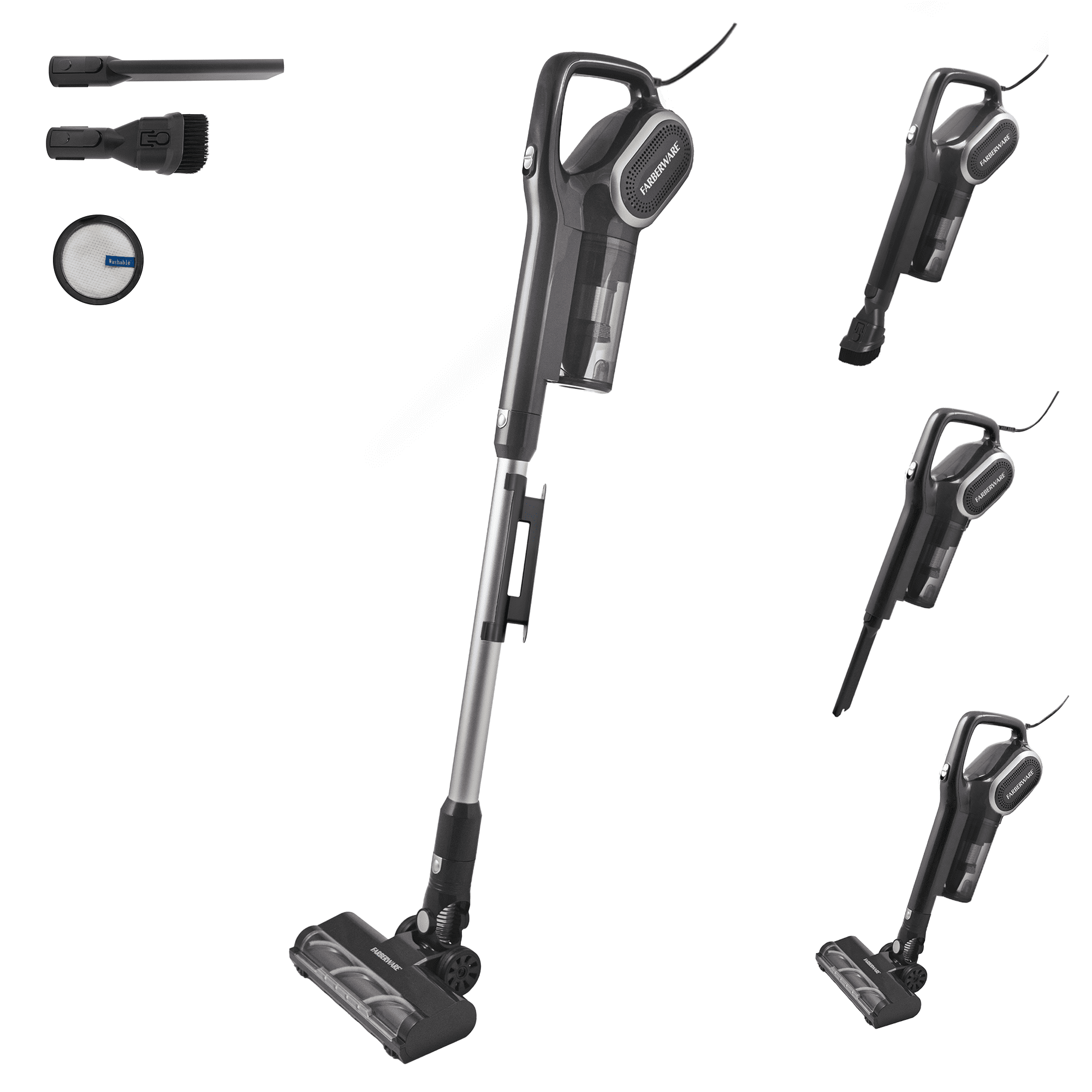 Farberware Classic Stick Vacuum Cleaner, Powerful Suction and Lighted Motor Brush for Carpet and Hard Floors