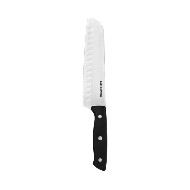 Farberware Classic -inch Full Tang Triple Riveted Santoku Knife with Black Handle