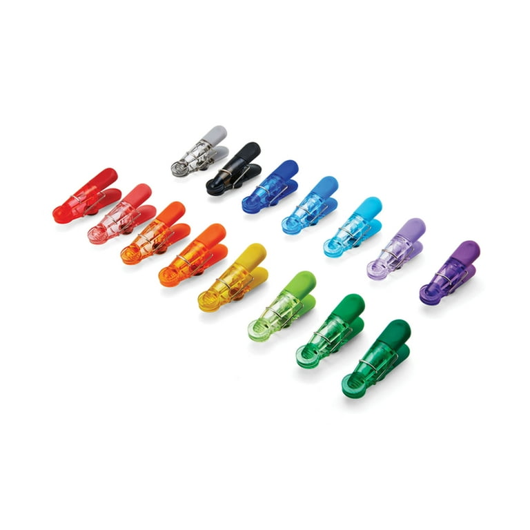 Farberware 15-Piece Plastic Bag Clips Set, Translucent Colors