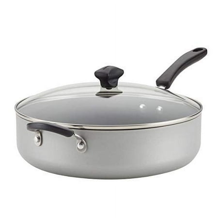 Farberware Cookstart DiamondMax 6 Quart Nonstick Jumbo Cooker with Tempered Glass Lid, Dishwasher Safe, Silver