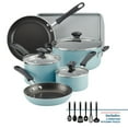 thumbnail image 1 of Farberware Cookstart Aluminum DiamondMax Nonstick Cookware Set, 15-Piece, Aqua, 1 of 11