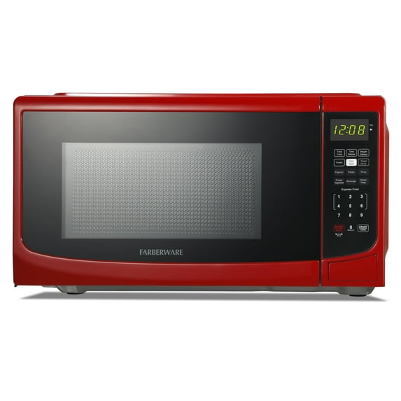 Open Box Farberware Countertop 0.7 cu. ft. Microwave, Red