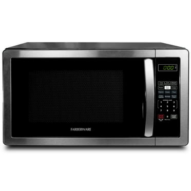 Farberware Countertop Microwave 1000 Watts, 1.1 cu ft - Microwave Oven With LED Lighting and Child Lock - Perfect for Apartments and Dorms - Easy Clean Stainless Steel