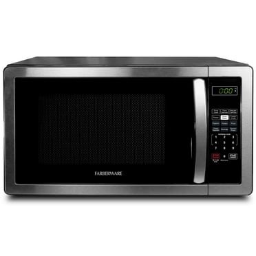 Farberware Countertop Microwave 1000 Watts, 1.1 cu ft - Microwave Oven With LED Lighting and Child Lock - Perfect for Apartments and Dorms - Easy Clean Stainless Steel