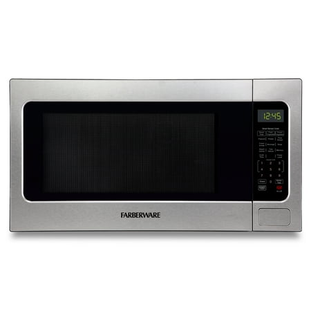 Farberware Countertop Microwave 1100W Watts, 2.2 cu ft - Microwave Oven With Smart Sensor, LED Lighting, Child Lock - For Apartments and Dorms - Easy Clean - Stainless Steel