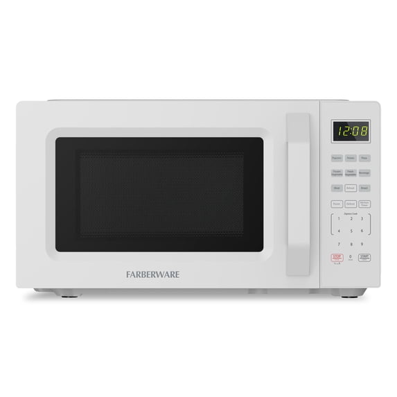 Farberware 0.7 cu ft Microwave Oven, 700W Countertop Microwave Oven with Auto Cook Menu, White