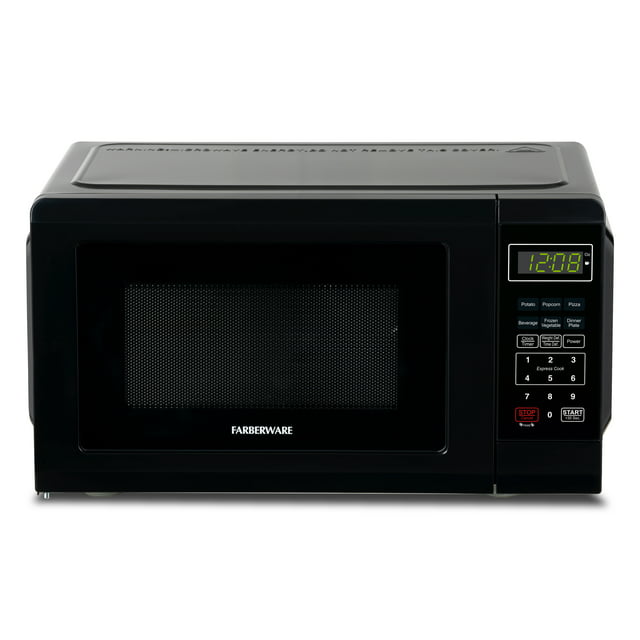 Farberware Countertop Microwave Oven with LED Lighting & Child Lock, 0.7 Cu Ft Black