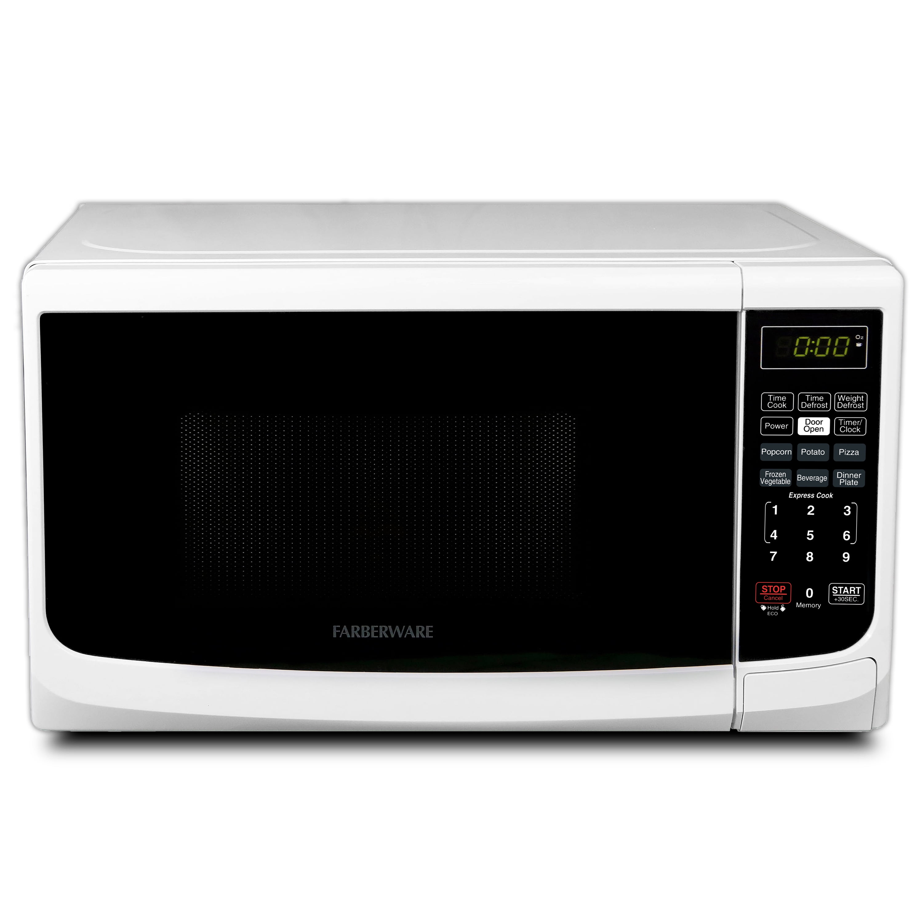 Farberware Countertop Microwave Oven with LED Lighting & Child Lock, 0.7 Cu Ft White