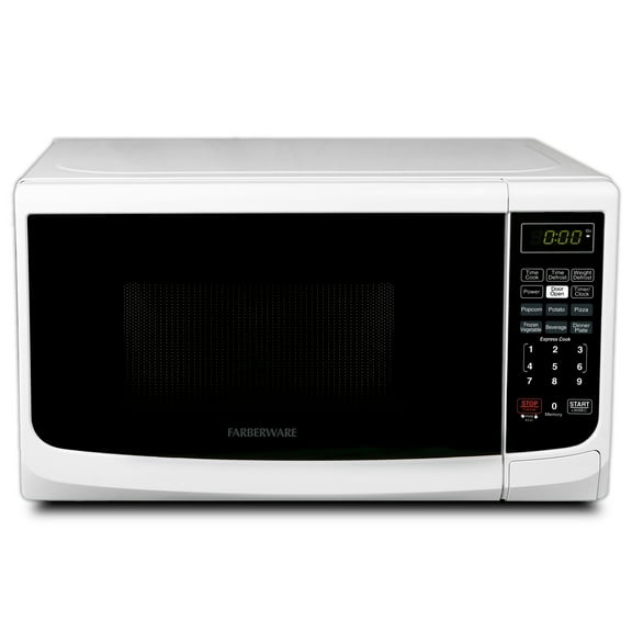Farberware Countertop Microwave Oven with LED Lighting & Child Lock, 0.7 Cu Ft White