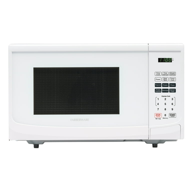 Farberware 0.9 Cu Ft Microwave Oven with LED, Child Lock, White