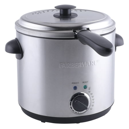 Farberware,Deep Fryer, Clear,2QT Round Capacity,Stainless Steel,Detachable Basket.