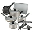 thumbnail image 1 of Farberware Dishwasher 15 Piece Safe Nonstick Cookware Set, Black, 1 of 11