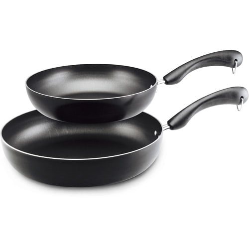 Farberware Dishwasher Safe Non-Stick 2-Piece Skillet Set, Black