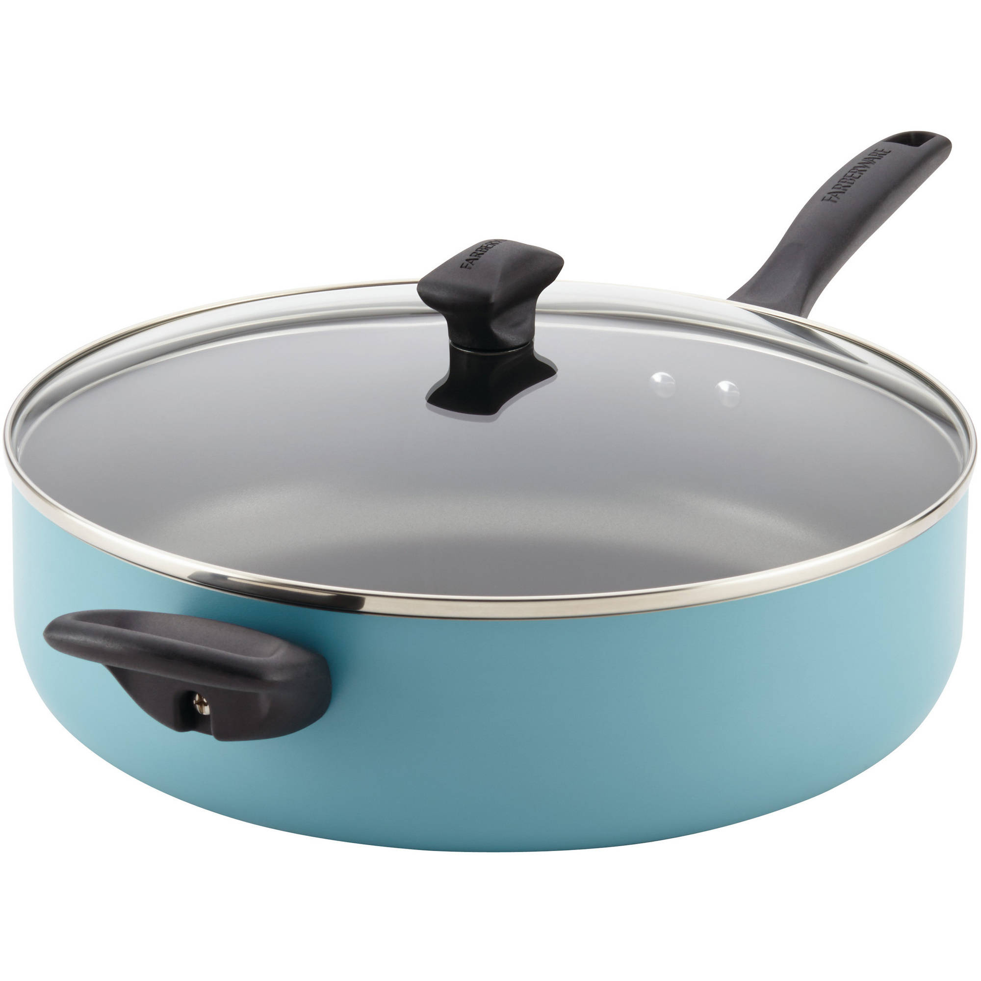 Farberware 6-Quart Nonstick Jumbo Cooker Chef's Pan, Aqua