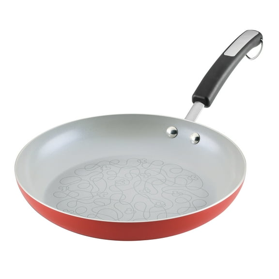 Farberware Disney Bon Voyage 11 Inch Ceramic Nonstick Frying Pan, Dishwasher Safe, Red