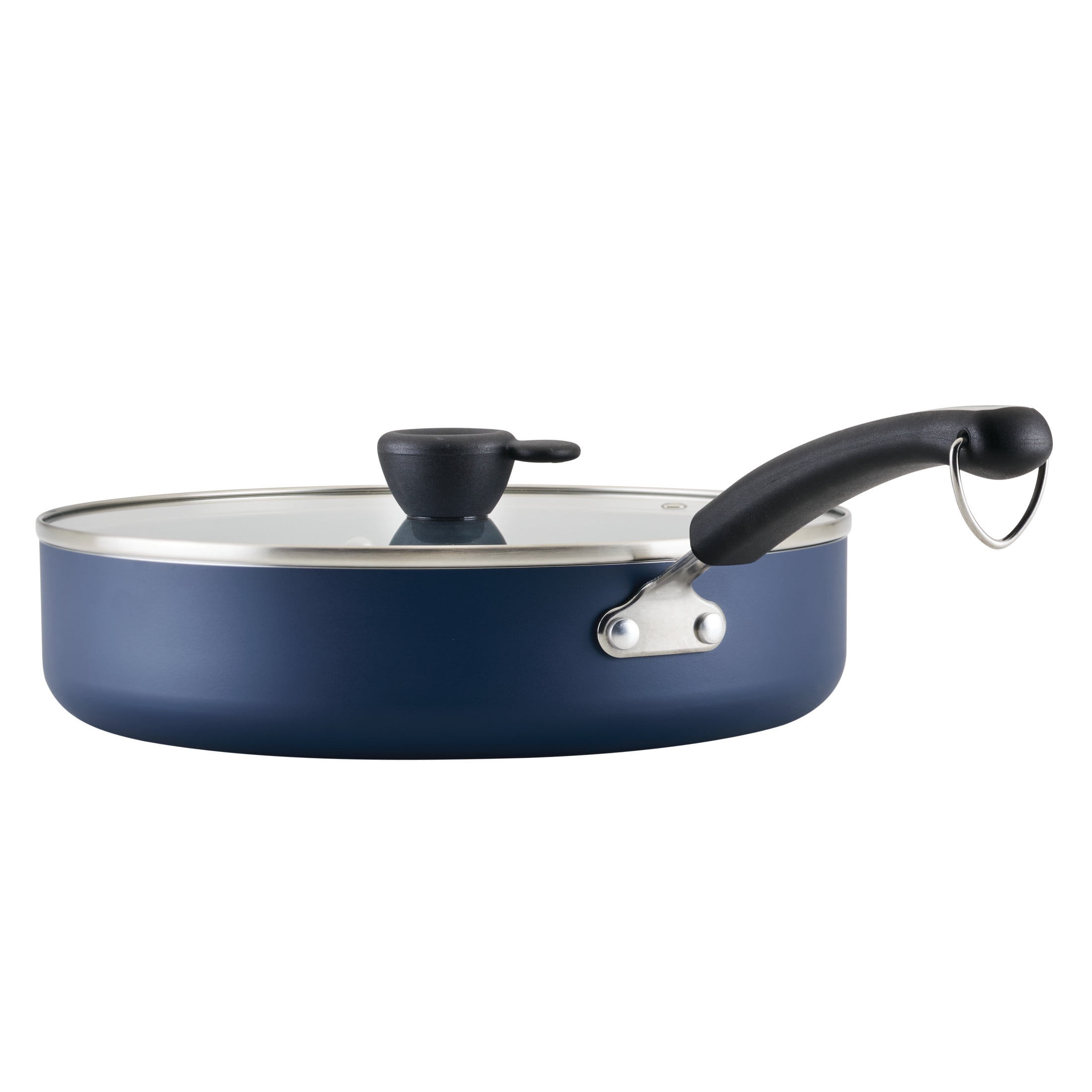 Farberware Disney Bon Voyage 4.5 Quart Ceramic Nonstick Saute Pan with Helper Handle and Lid, Dishwasher Safe, Blue