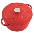 thumbnail interactive-video image 1 of Farberware Disney Bon Voyage 4.75 Quart Pre-Seasoned Cast Iron Dutch Oven with Lid, Induction Compatible, Metal Utensil, Broiler and Oven Safe to 500°F, Red, 1 of 9