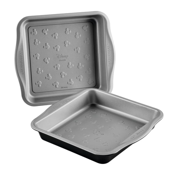 Farberware Disney Bake with Mickey Mouse 2-Piece Cake Pan Set, Black