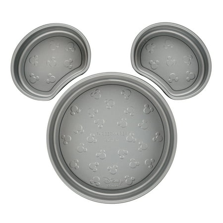 Farberware Disney Bake with Mickey Mouse 3 Pcs Nonstick Head Cake Pan Set, Dishwasher Safe and Oven Safe to 450°F, Black